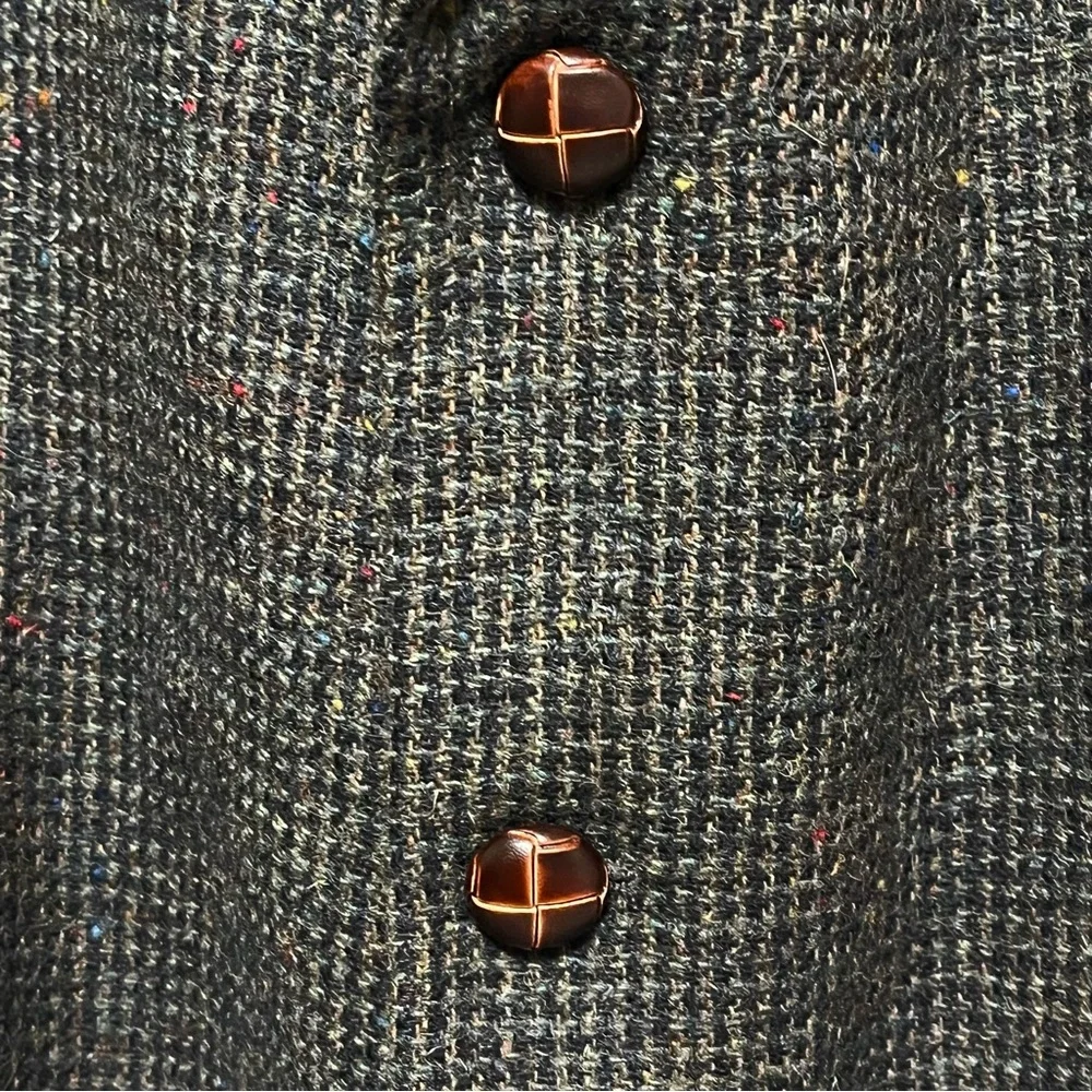 Vtg BOSTON TRADERS Men 44R Tweed Sportcoat Wool Blazer Birdseye Fleck Multicolor